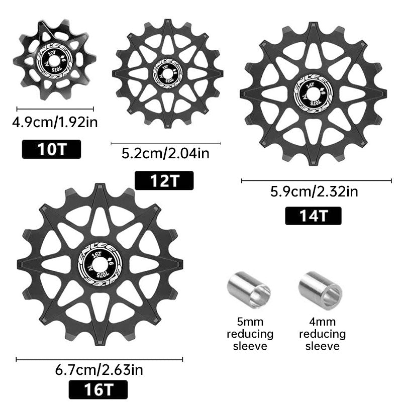 MTB Road Bike Rear Derailleur Jockey Wheel Ceramic Bearings Aluminium 10T-16T