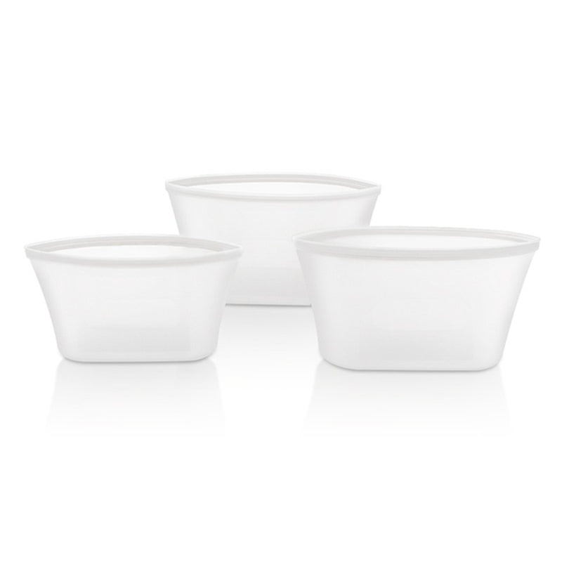 Silicone Reusable Food Storage Containers Set Zip Seal Cups Bowls S M L 8 Pack