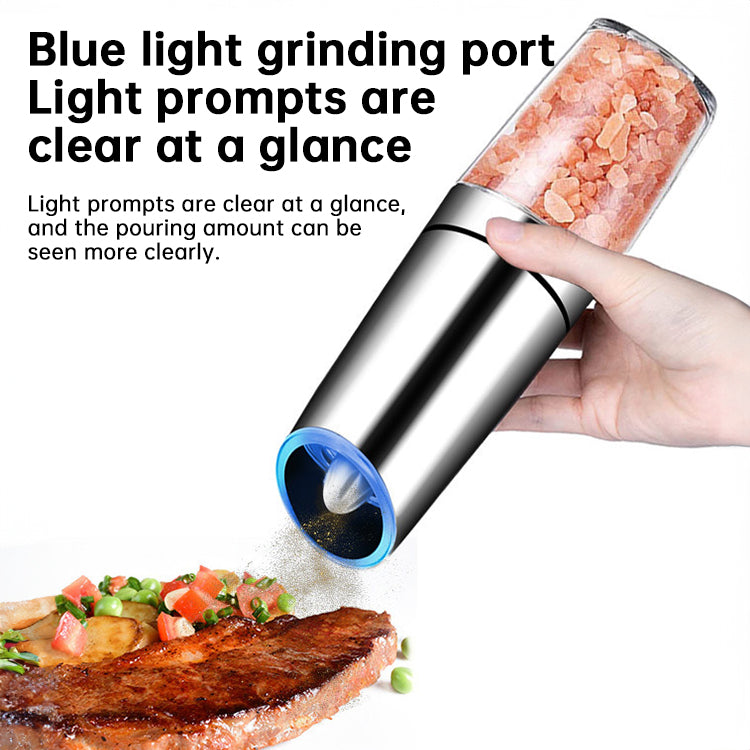 Electric Spice Grinder Automatic Gravity-Operated LED Light Adjustable Coarseness