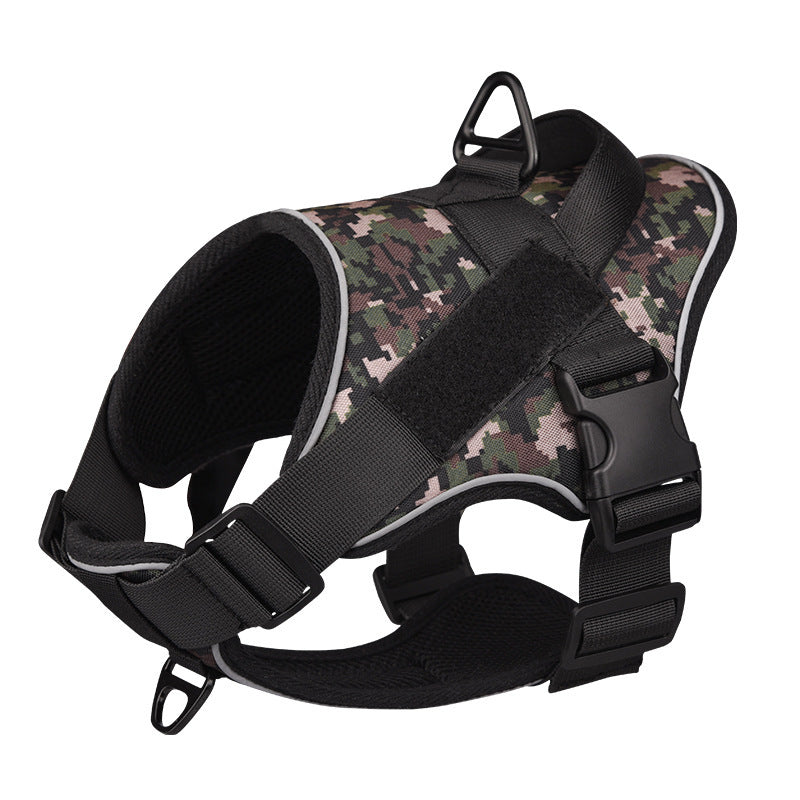 Tactical Dog Harness Vest Reflective Military Style Medium Large Dogs