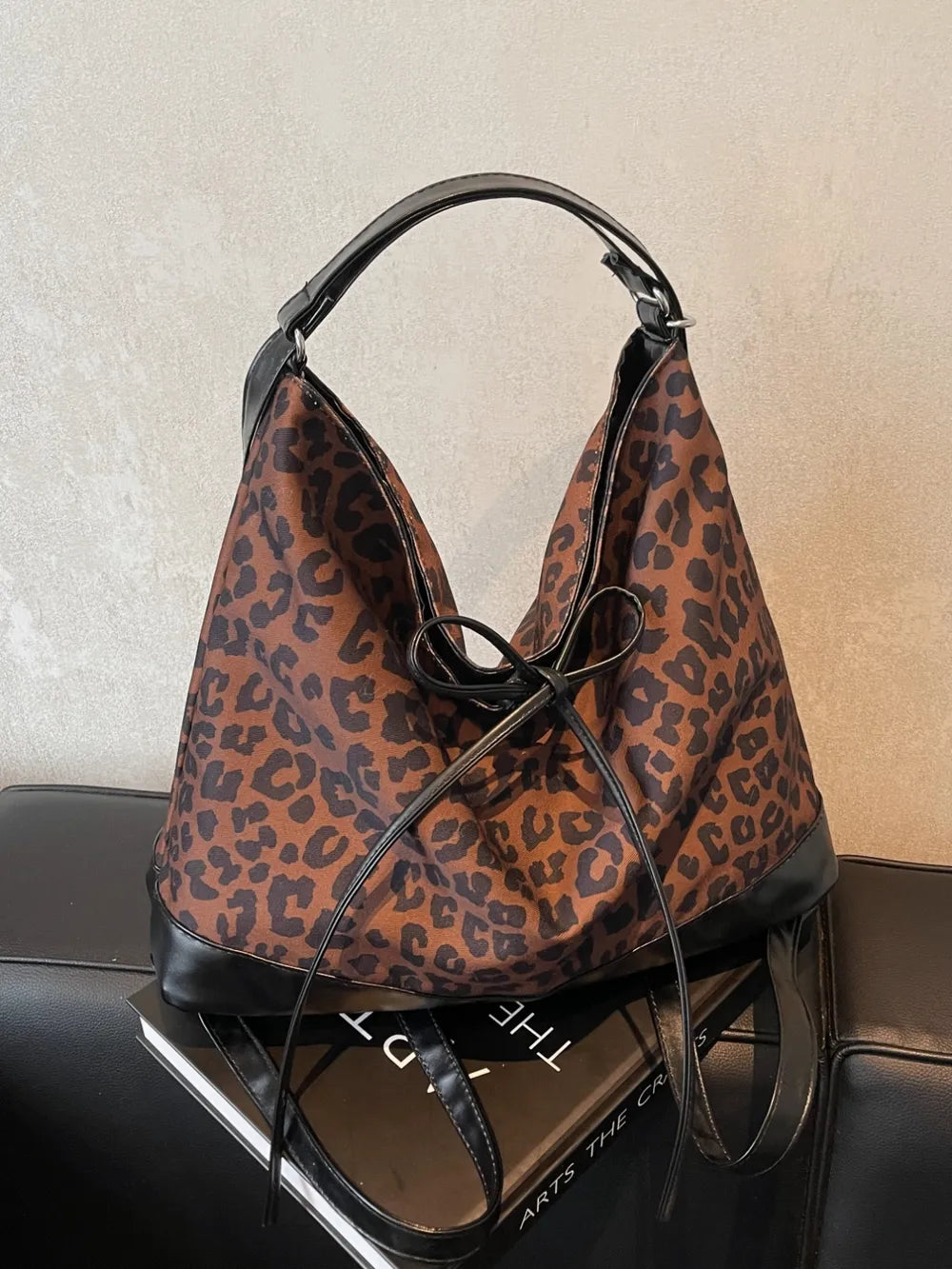 Leopard Print Crossbody Shoulder Bag Adjustable Strap Versatile Design Lightweight