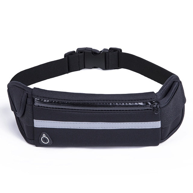 Adjustable Waterproof Running Waist Belt Bag Bottle Holder Storage Zip Pocket