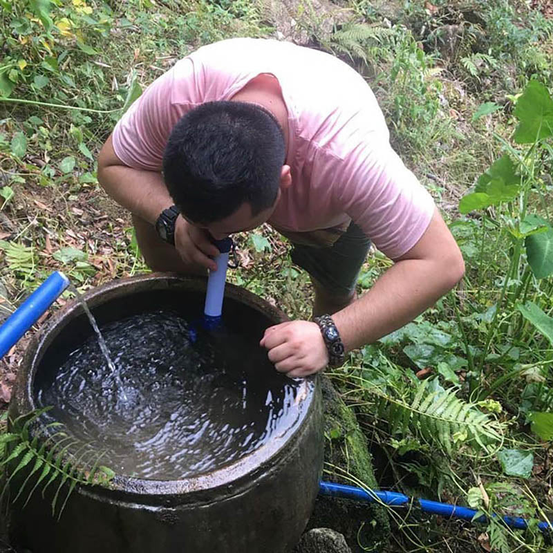 Portable Water Filter Straw Survival Emergency Gear Outdoor Purification Tool