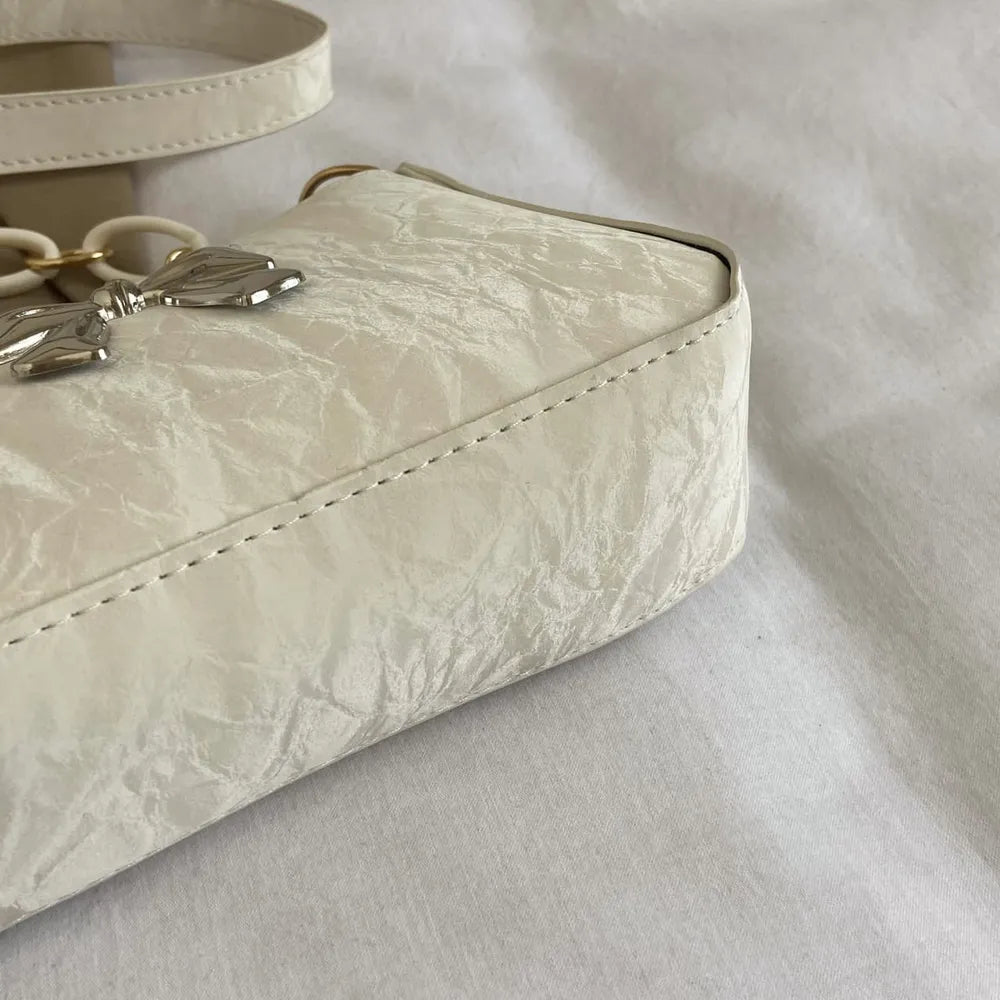 Faux Leather Shoulder Bag Women's Strap Metal Clasp Zip Closure Spacious Interior