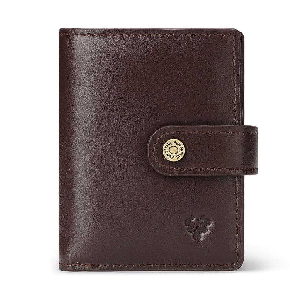Men's RFID Blocking Leather Wallet Secure Zipper Card Holder Vintage Style Storage