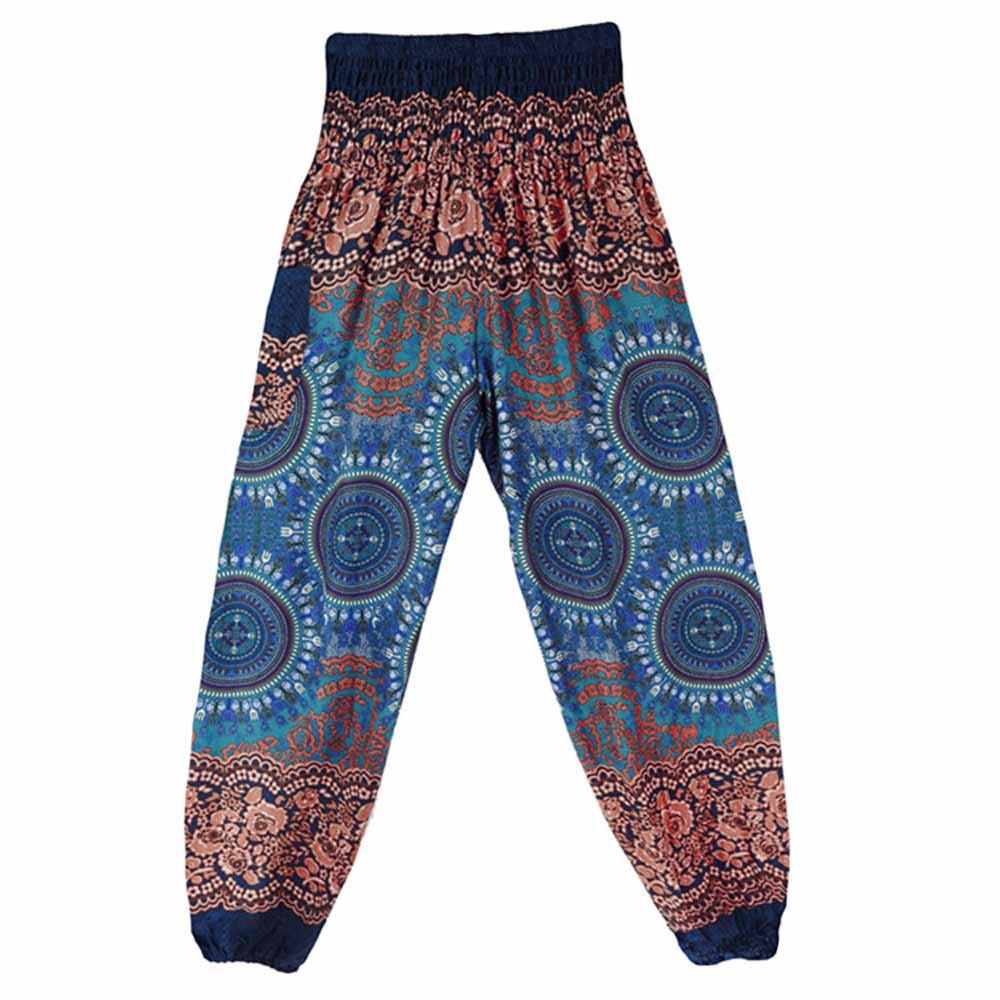 Women's Boho Harem Pants Hippie Style Yoga Trousers One Size Comfort