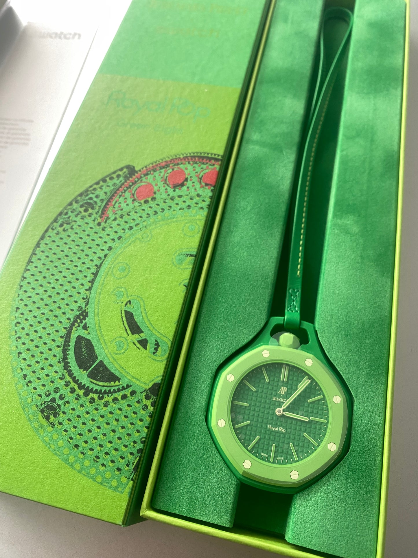 Swatch x Audemars Piguet AP Royal Pop Green Eight Watch Brand New Receipt Stamp