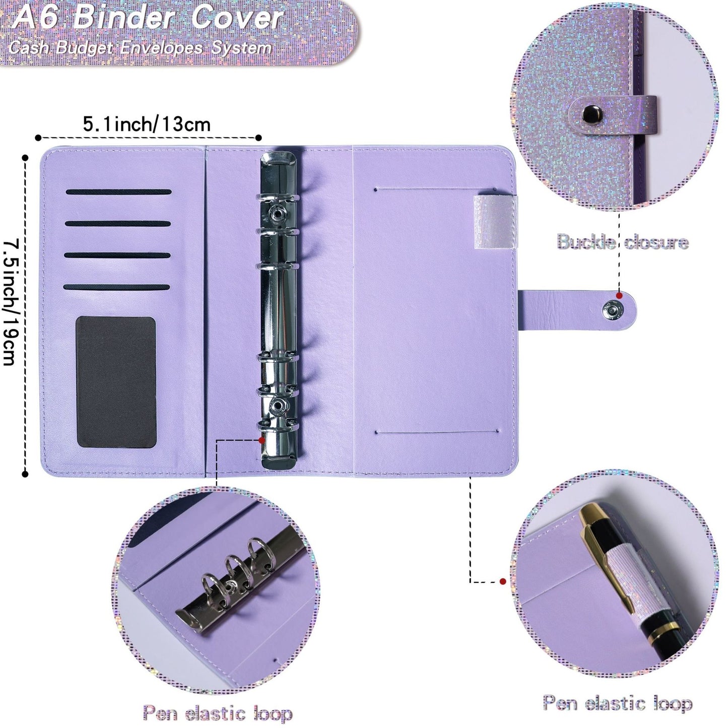 A6 Glitter Bookkeeping Notebook Budget Financial Planning Manual Accounts Book