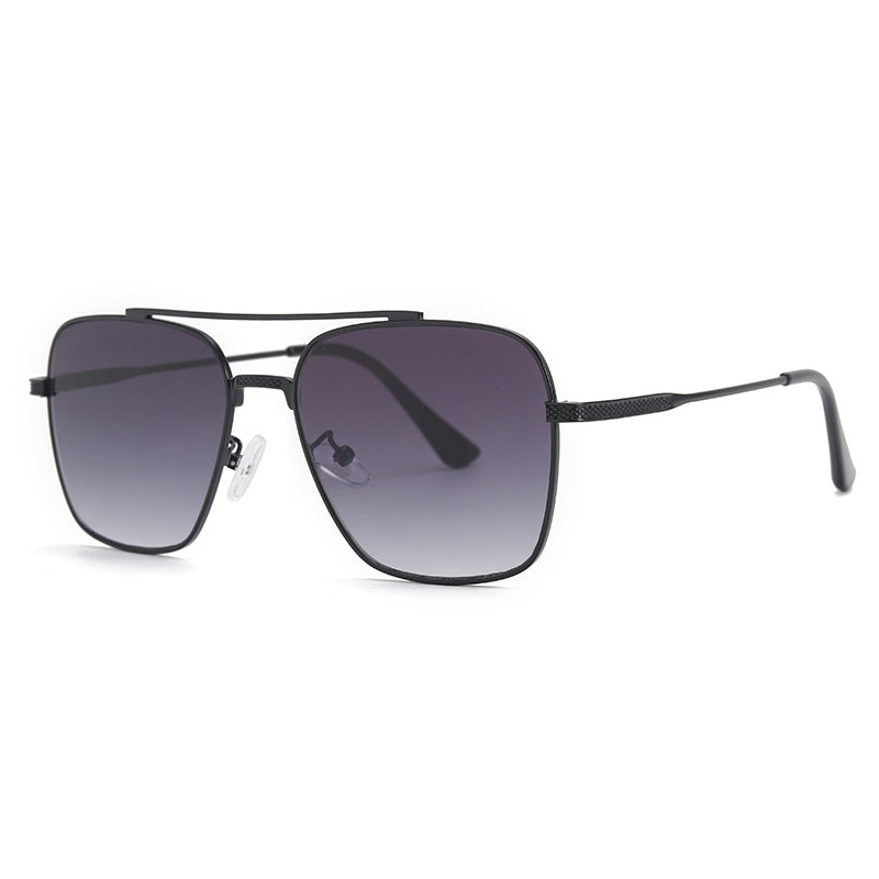Men's Retro Double Beam Metallic Sunglasses UV400 Full Sun Protection Eyewear