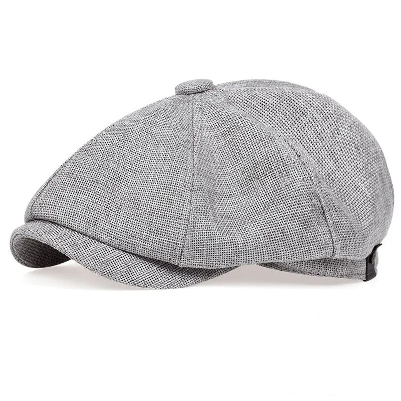 Men's Classic Newsboy Cap, Gatsby Style Baker Boy Hat, Vintage Beret Flat Cap