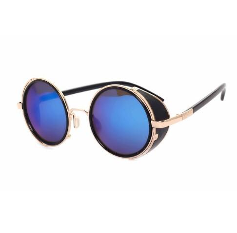 Retro Steampunk Round Sunglasses UV Unisex Alloy Frame Vintage Premium Glasses