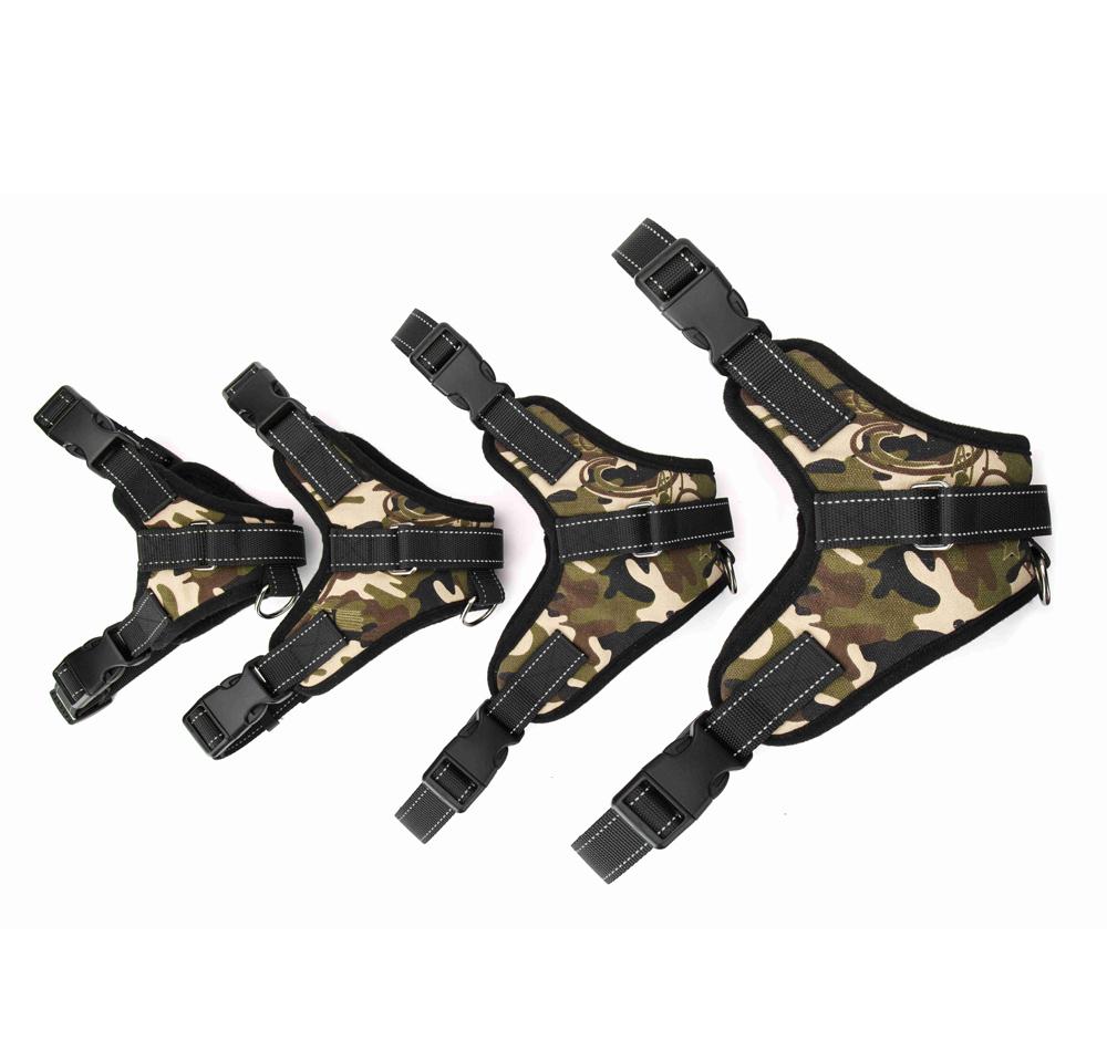 Adjustable Dog Harness Handle Large & Small Pet Supplies No-Pull Red Black Camo