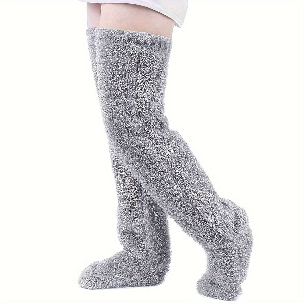 Ultra-Warm Plush Leg Warmers Long Socks Unisex Thick Thermal Knee Pads 13 Colours