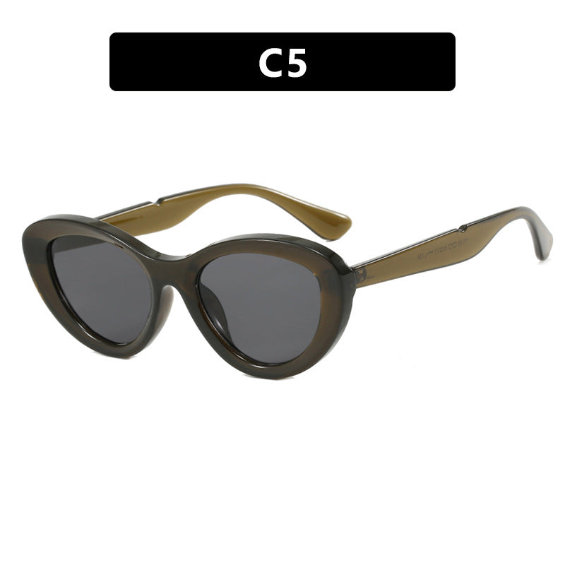 Women's Retro Cat Eye Sunglasses UV Protection Striped Acetate Frame Polarized