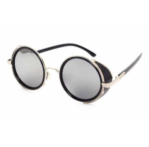 Retro Steampunk Round Sunglasses UV Unisex Alloy Frame Vintage Premium Glasses