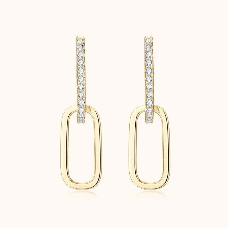 925 Sterling Silver Moissanite Drop Earrings Gold & Silver Elegant Jewellery