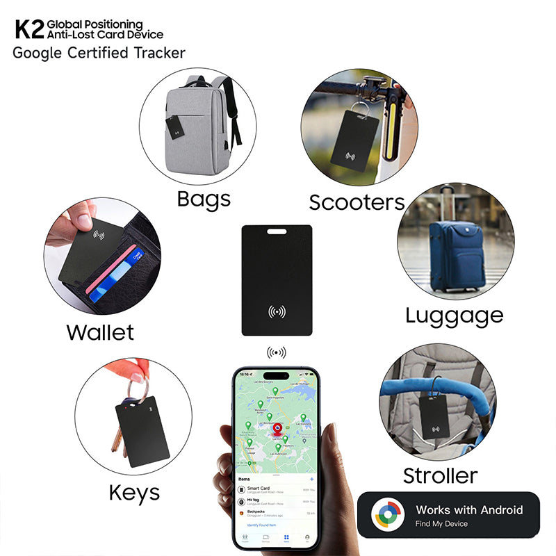 Android Bluetooth Tracker Card Google Find My Support Key Luggage Pet Locator