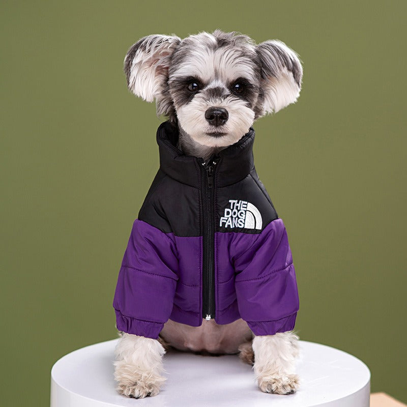 The Dog Fans Windproof Warm Dog Puffer Jacket Winter Coat Large Style Pets Face