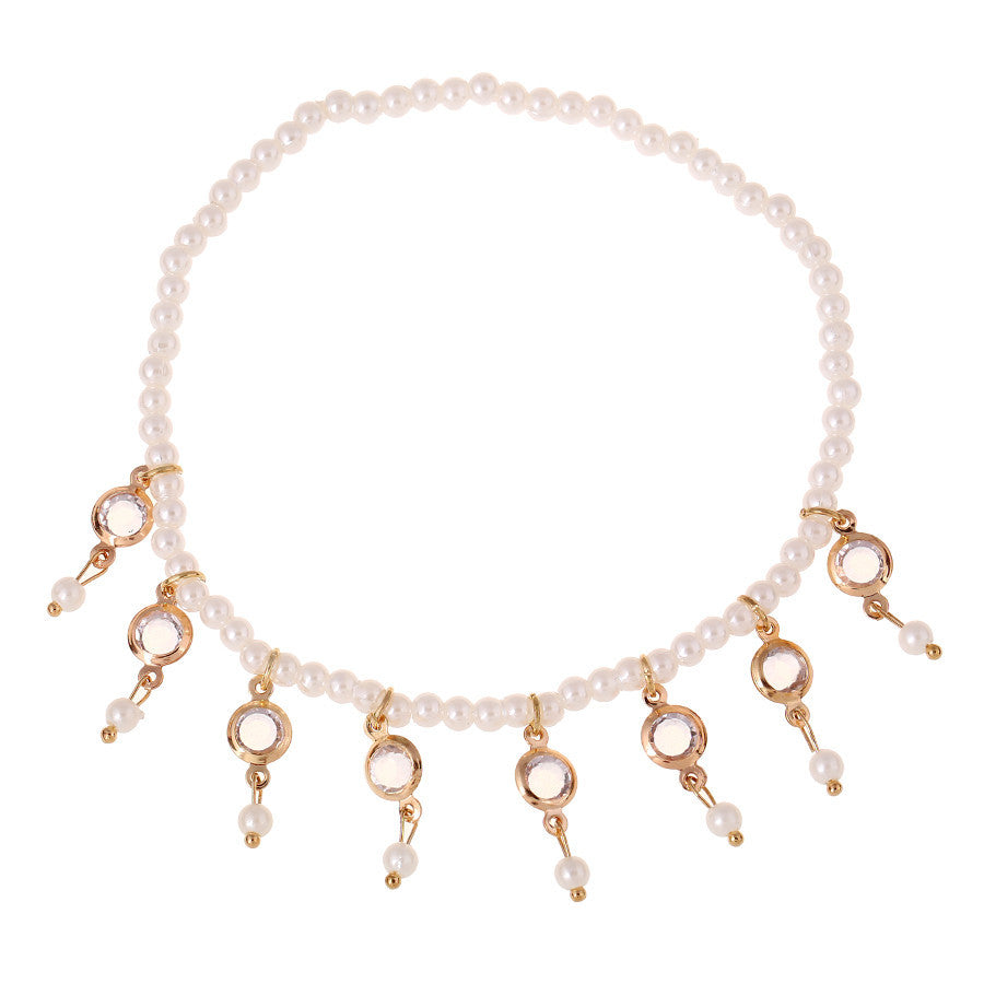 Dainty Simple Pearl Crystal Drop Dangle Anklet Womens Jewellery Jewelry