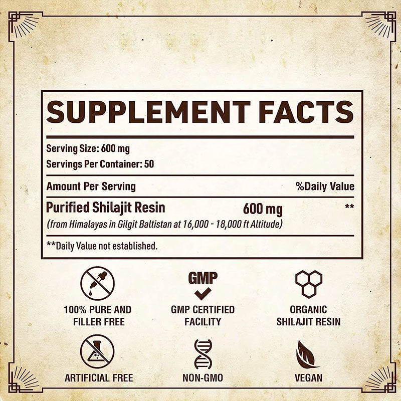 Shilajit Resin 30g – 600mg Potency, 85+ Trace Minerals, Rich in Fulvic Acid, Organic