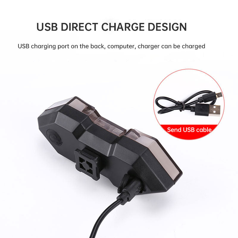 USB Charging Wireless Remote Control Bicycle Tail Indicator Light Night Safety