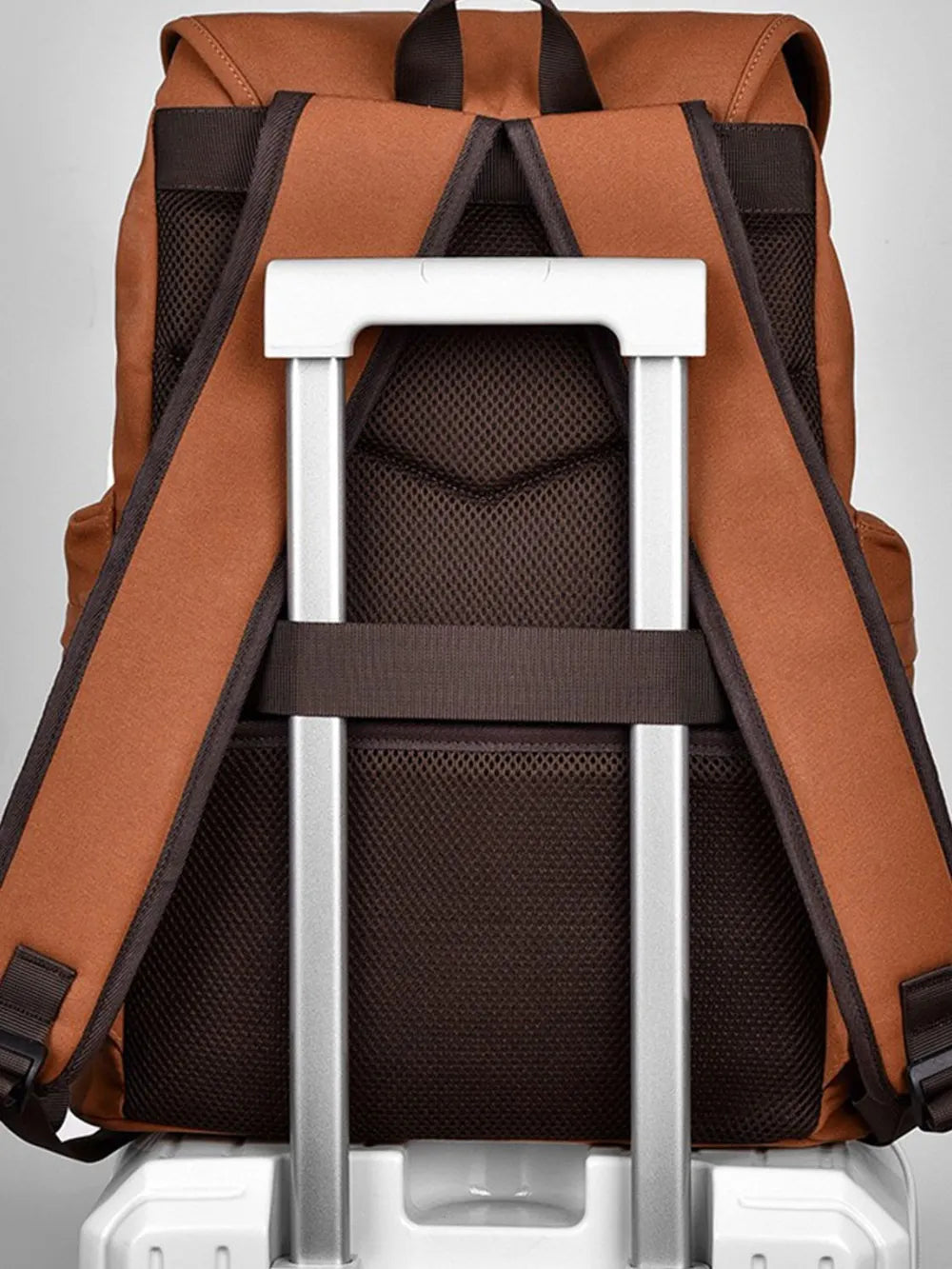 Adjustable Strap Canvas Backpack Multi Pockets Durable School Travel Rucksack
