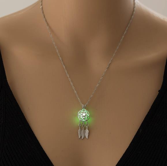 Dream Catcher Luminous Dangle Pendant Necklace Glow In The Dark Jewellery