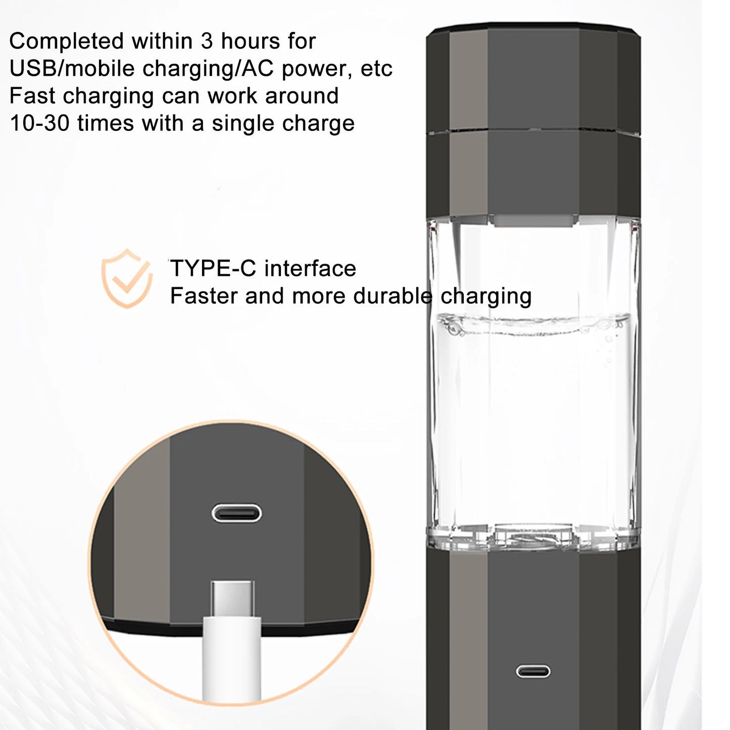 Smart Hydrogen Rich Portable Water Bottle Electrolysis Mug Healthy Drinking Cup