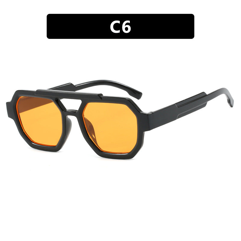 Men's Polygonal Frame Sunglasses UV400 Protection Scratch Resistant Lightweight