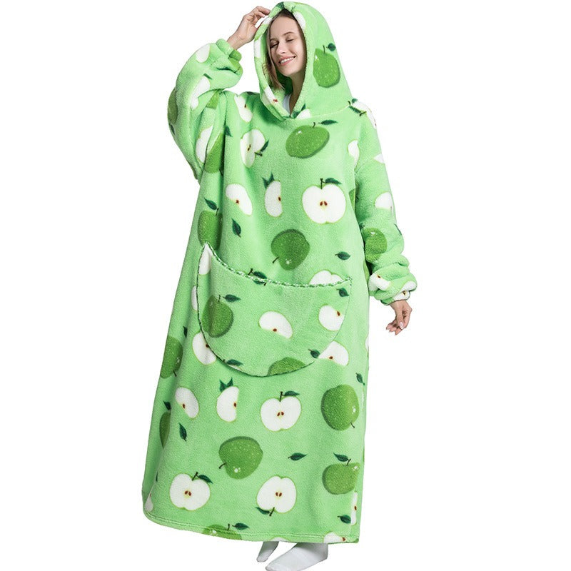 Oversized Blanket Hoodie Adults Ultra-Soft Warm Long Hooded Fleece Pockets