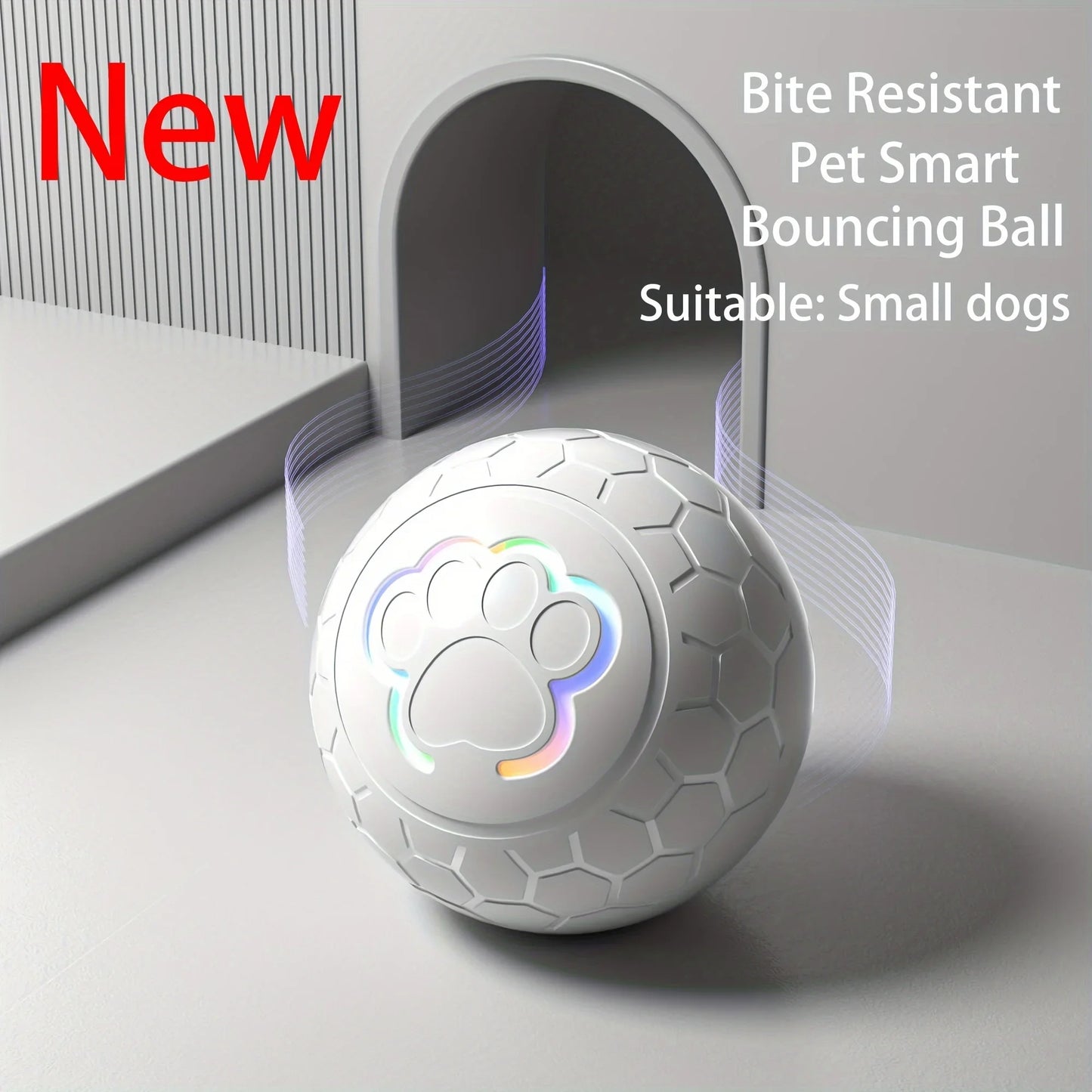Interactive Rechargeable Pet Toy Ball Bite Resistant Automatic Smart Bouncing Balls