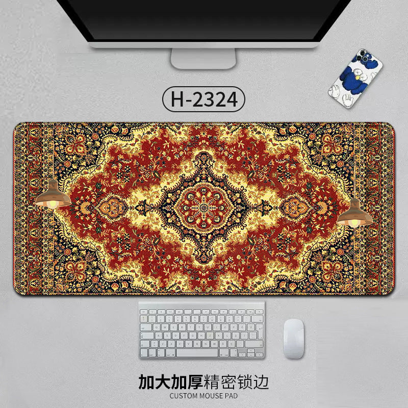 Large Persian Desk Mouse Pad Anti-Slip Natural Rubber Stitched Edge 800x400mm
