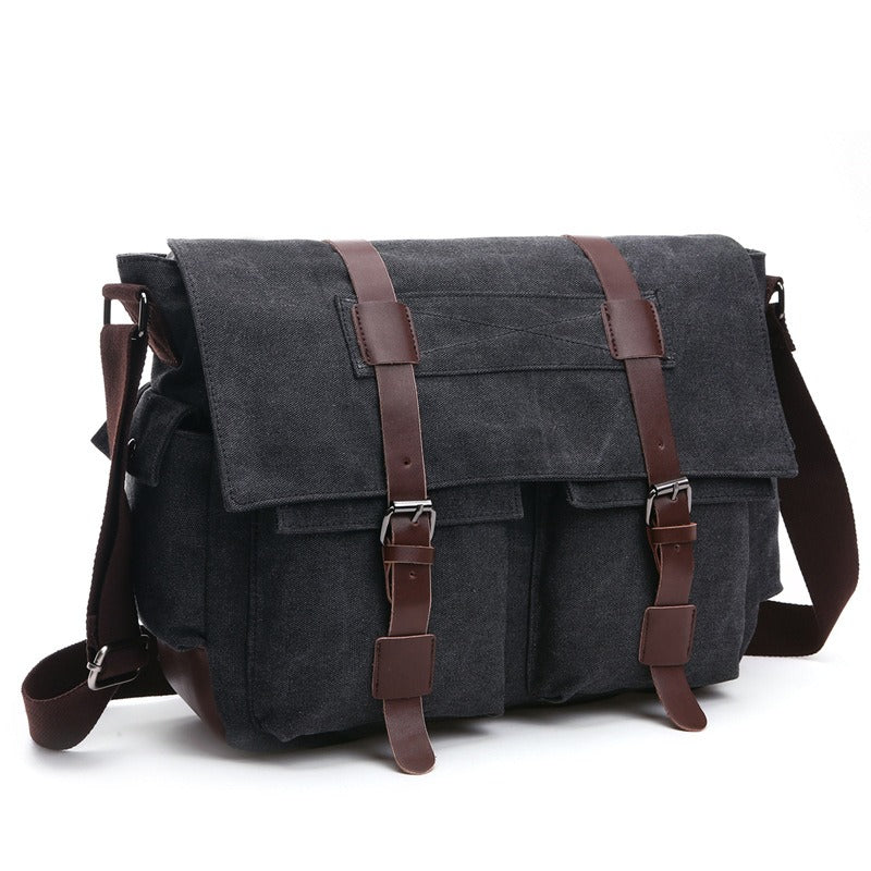 Men's Business Messenger Shoulder Bag Casual Office Travel Bag Brown Black
