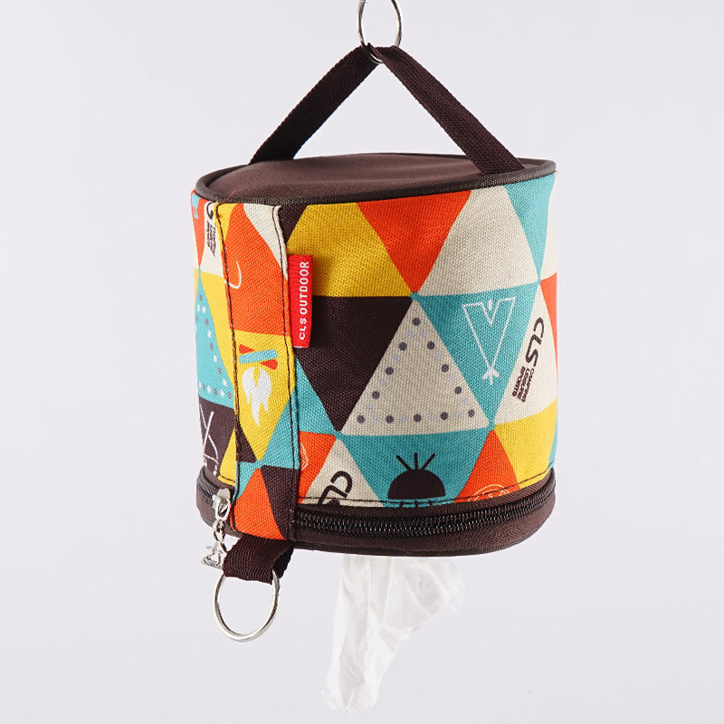 Ethnic Style Vehicle Tissue Box Roll Paper Storage Non Woven Fabric Organizer
