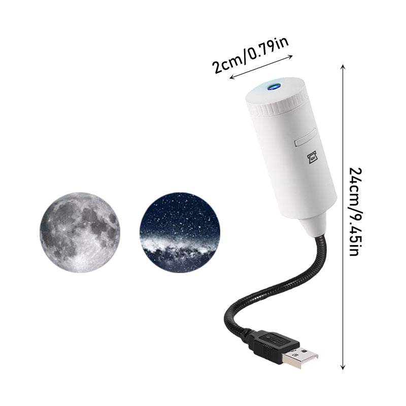 USB Star Projector Plug Play Interchangeable Projection Cards Adjustable Focus
