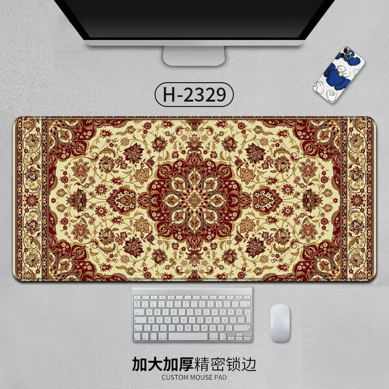 Large Persian Desk Mouse Pad Anti-Slip Natural Rubber Stitched Edge 800x400mm