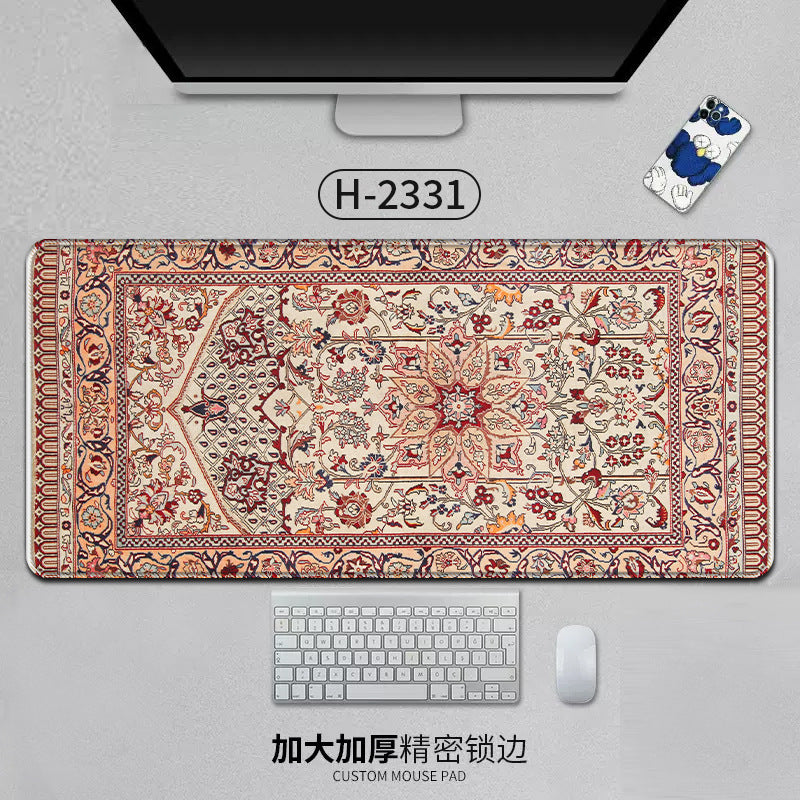Large Persian Desk Mouse Pad Anti-Slip Natural Rubber Stitched Edge 800x400mm