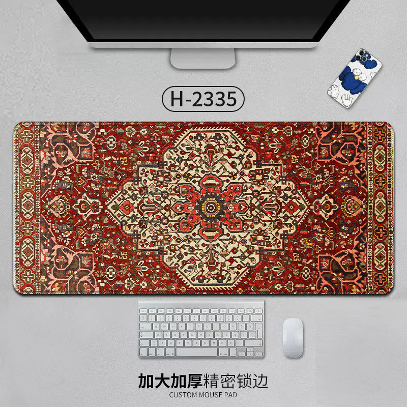 Large Persian Desk Mouse Pad Anti-Slip Natural Rubber Stitched Edge 800x400mm