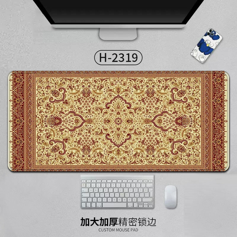 Large Persian Desk Mouse Pad Anti-Slip Natural Rubber Stitched Edge 800x400mm