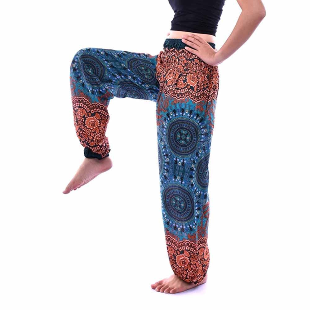Women's Boho Harem Pants Hippie Style Yoga Trousers One Size Comfort