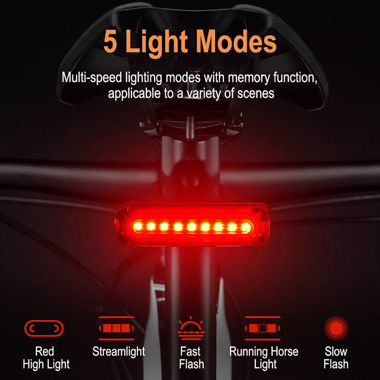 Type-C Rechargeable LED Bicycle Taillight Night Riding Visibility Safety Light