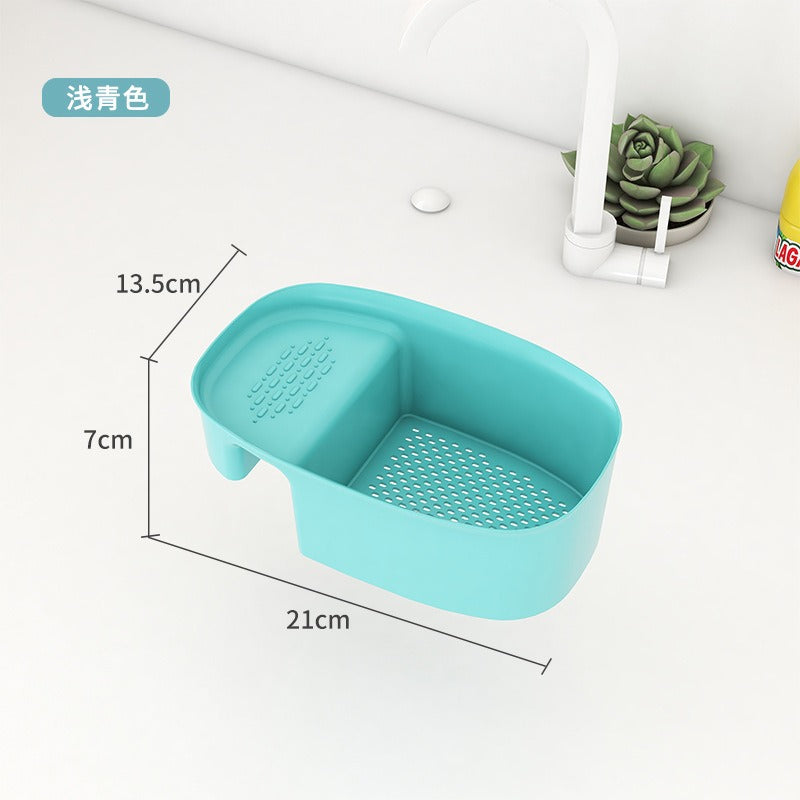 Kitchen Sink Saddle Drain Basket Vegetable Drain Rack Two Compartments 21cm