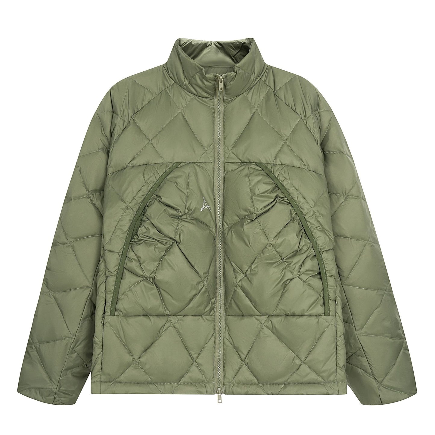 Unisex Vintage Duck Down Jacket with Loose Fit, Stand Collar, and Zipper Closure
