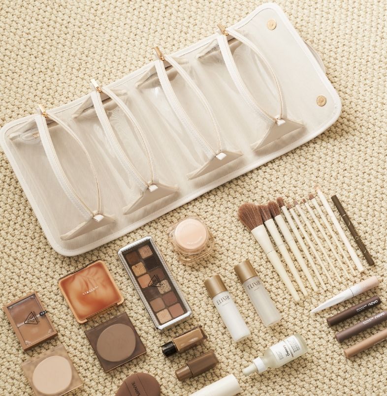 Foldable Multi-Compartment Make Up Organiser Bag Portable Travel Waterproof Storage