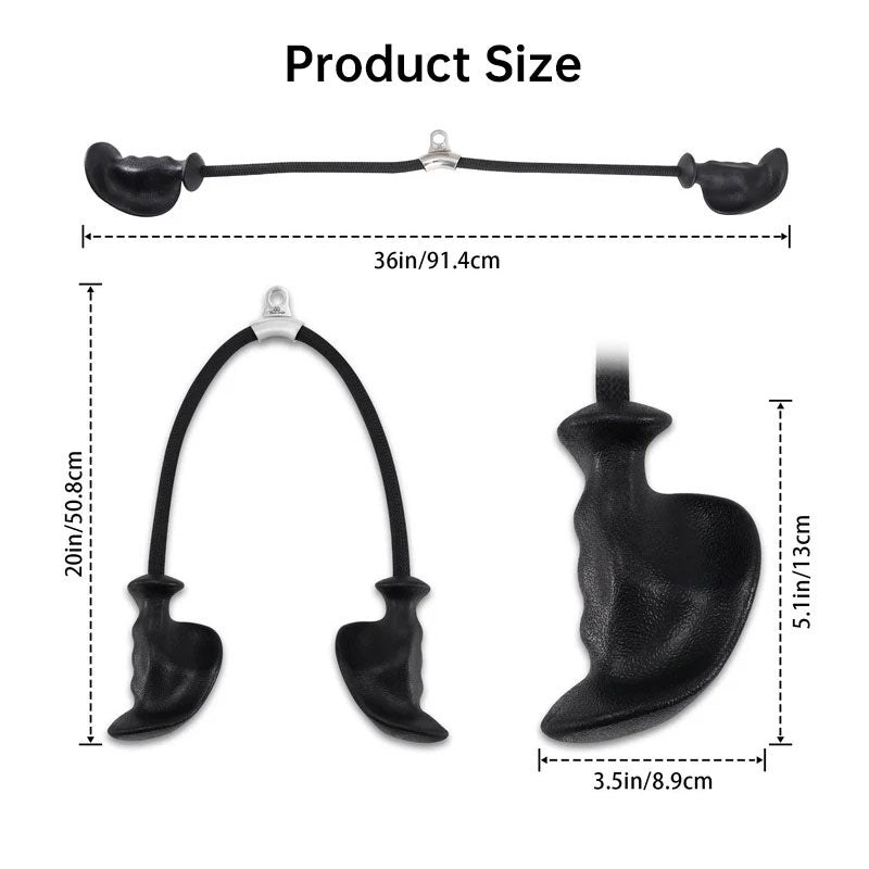 Tricep Rope Attachment Ergonomic Grip Detachable Handle Cable Machine Gym Use