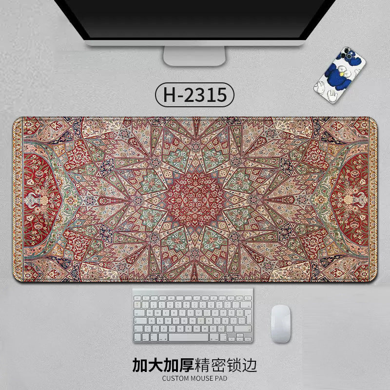 Large Persian Desk Mouse Pad Anti-Slip Natural Rubber Stitched Edge 800x400mm