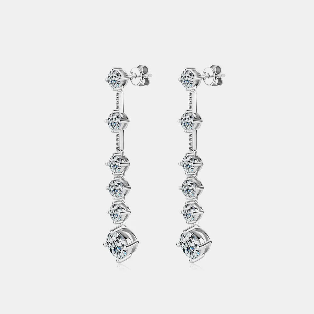 Luxury 925 Sterling Silver 4 Carat Moissanite Stud Earrings D Grade Clear 77mm