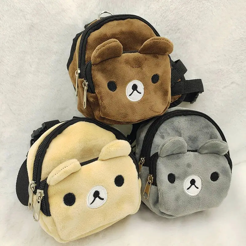 Adjustable Dog Backpack Harness Snack Carrier Durable Pet Gear Cartoon Design