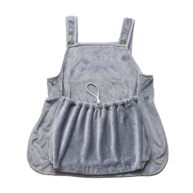 Pet Carrier Apron for Cats Dogs Winter Plush Travel Pouch Soft Bag Adjustable Grey