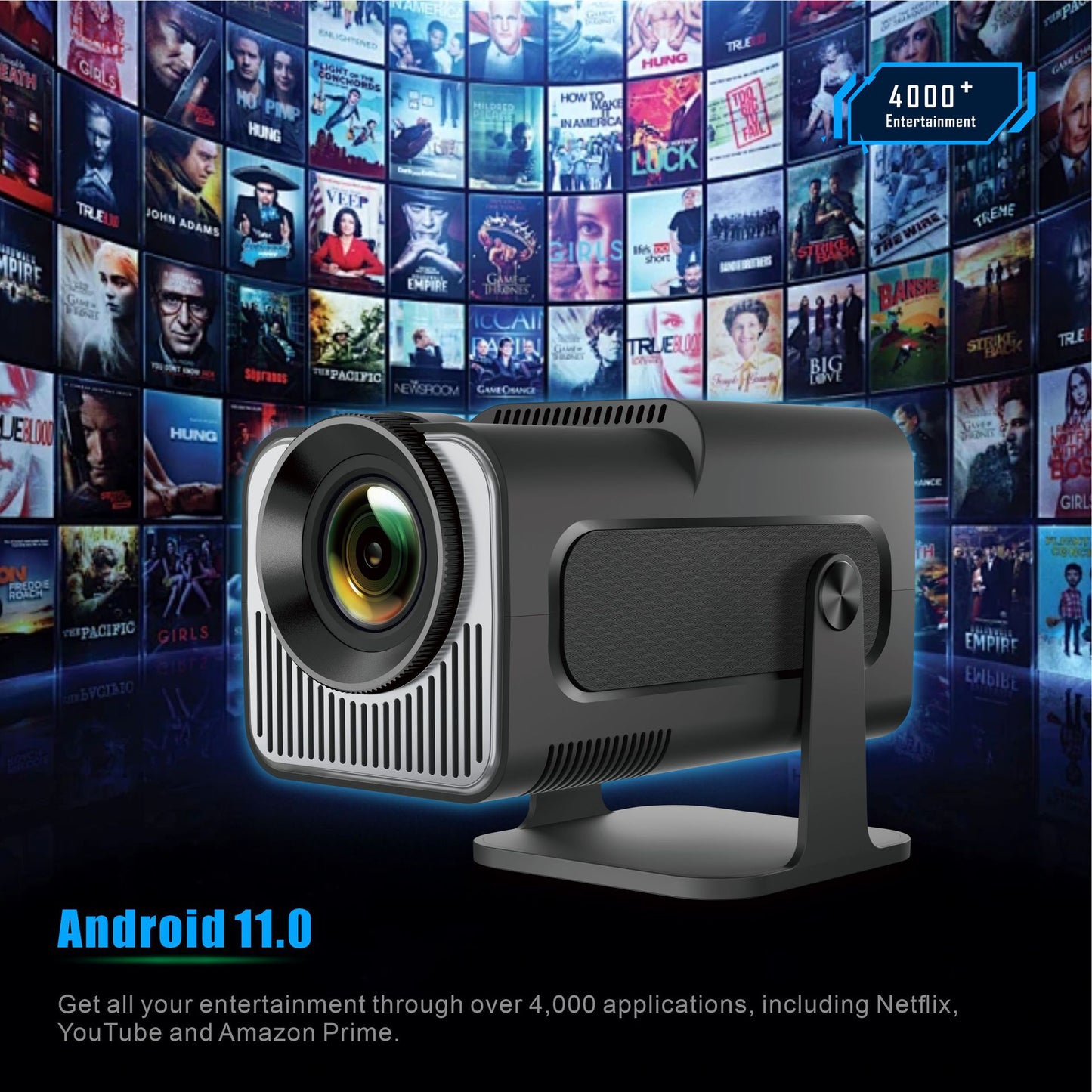 HY320 HD Projector 4K Ultra HD Short Throw Home Cinema Wall Projector Display